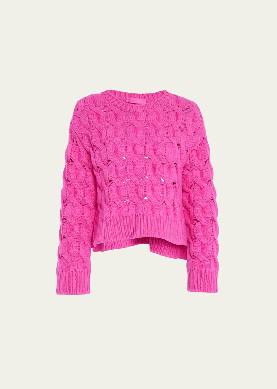 Valentino Garavani Open Knit Crochet Sweater Bergdorf Goodman