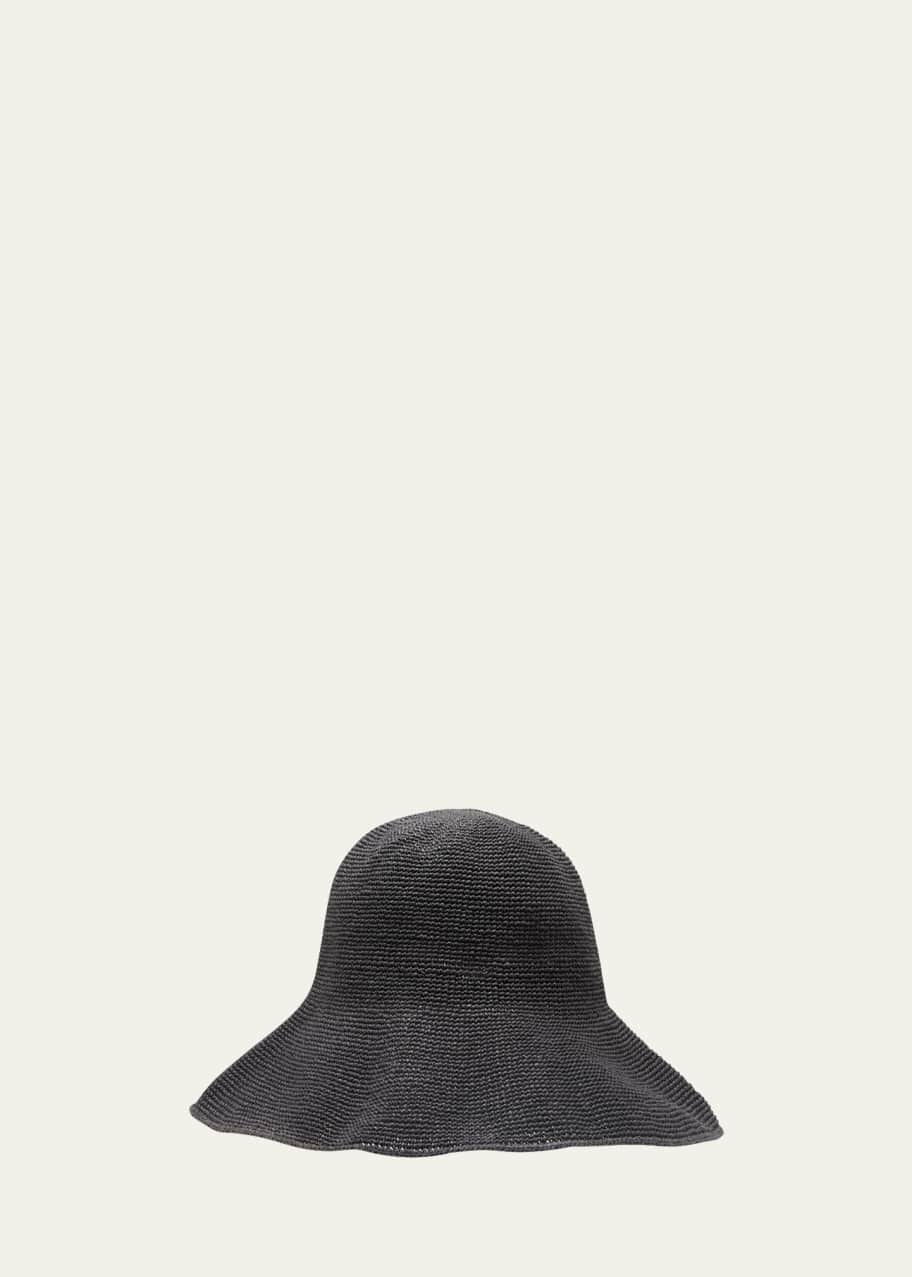 Woven paper straw hat black – TOTEME