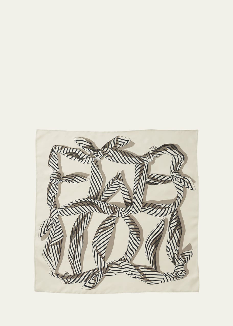 Totême Knotted Monogram Silk Scarf