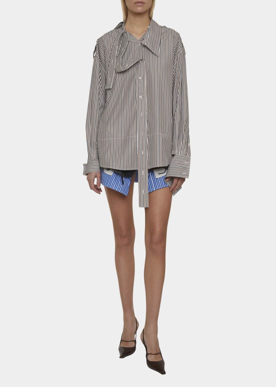 MERYLL ROGGE Stripe Deconstructed Men's Button-Down Shirt