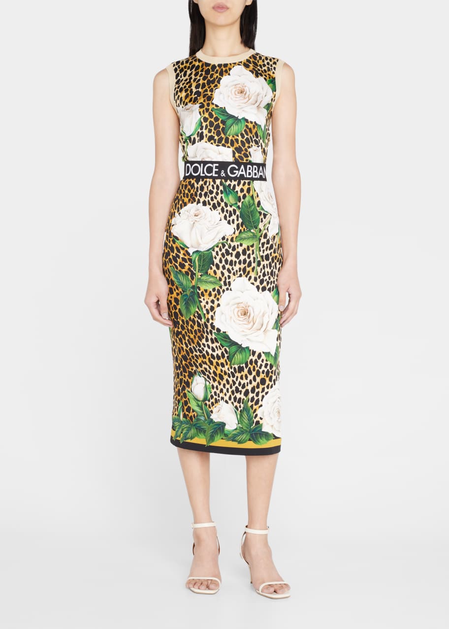 Dolce&Gabbana Mixed-Media Ocelot-Print Tank Top - Bergdorf Goodman