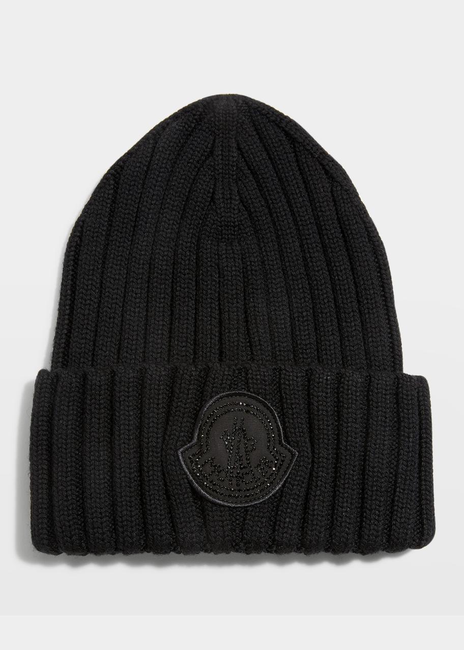 Moncler Rhinestone Logo Beanie - Bergdorf Goodman display picture 3