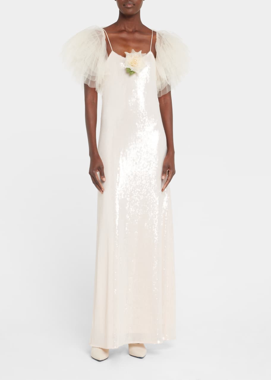 sachin and babi light blue dress Rodarte Rosette sequined gown Rodarte main image 0