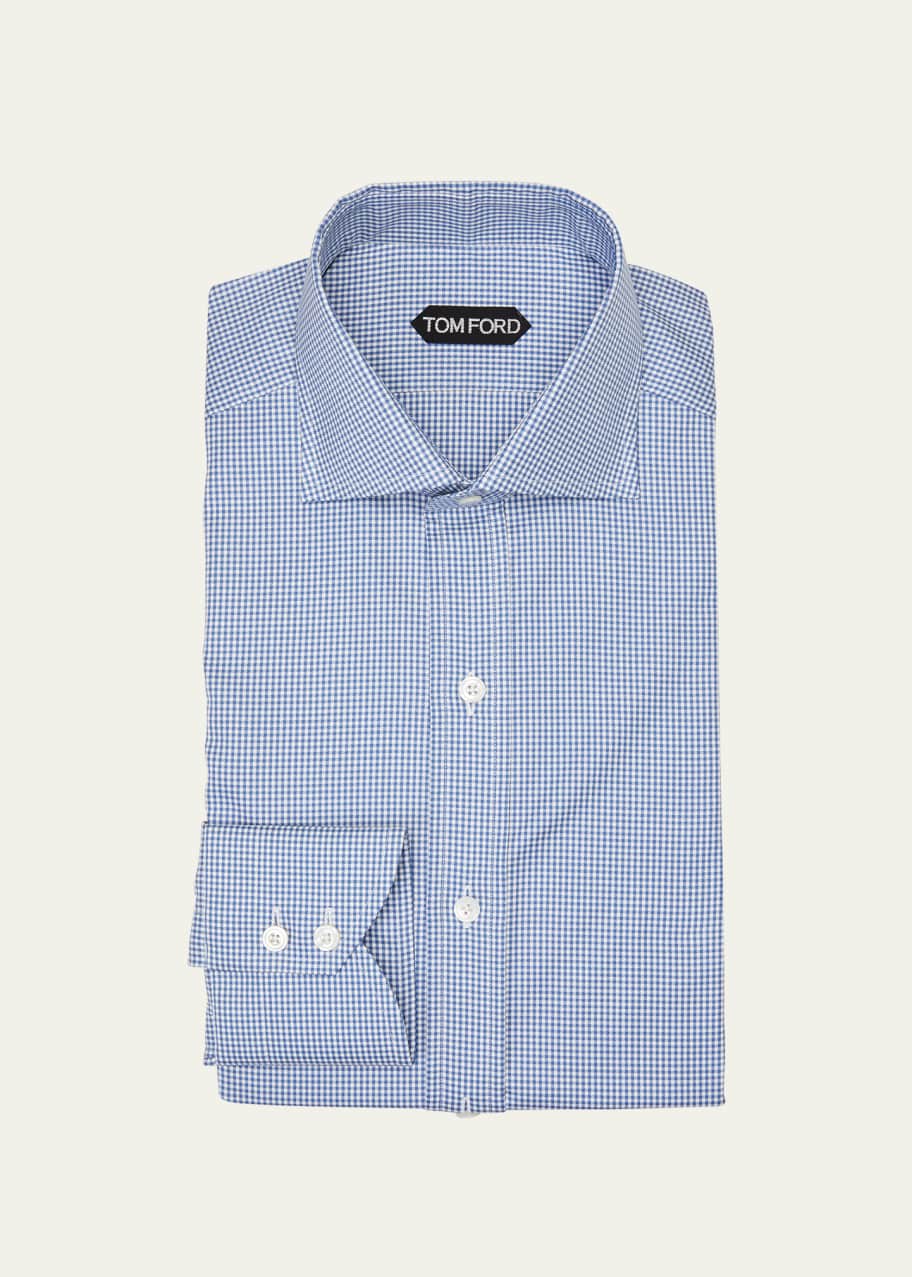 TOM FORD Men's Micro-Check Sport Shirt - Bergdorf Goodman