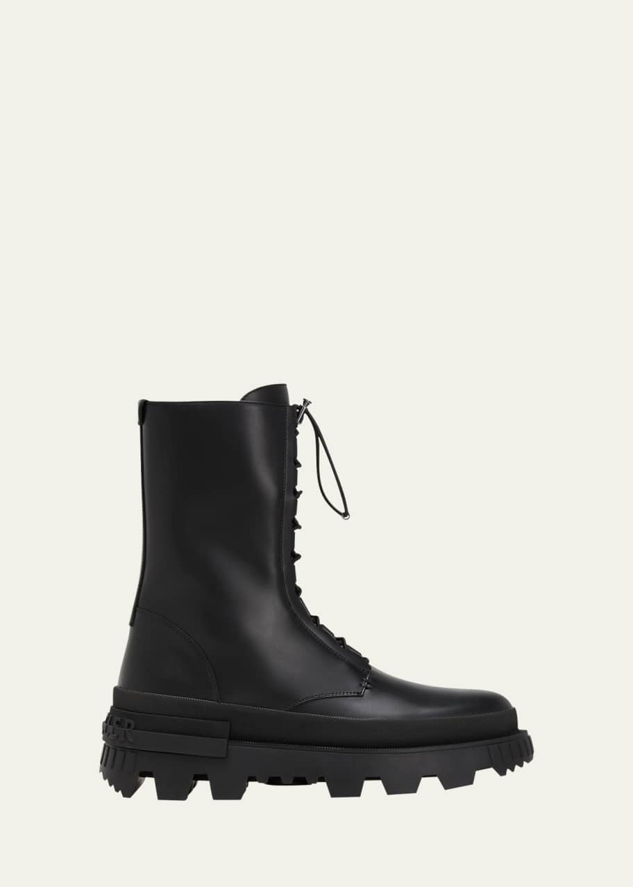 Moncler Men's Vail Leather Zip Ankle Boots - Bergdorf Goodman