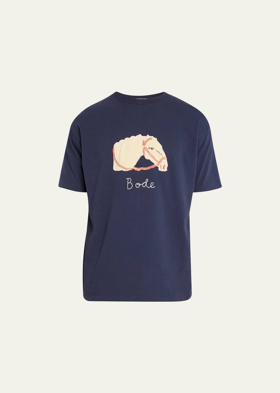 Bode Men's Pony Applique Logo T-Shirt - Bergdorf Goodman