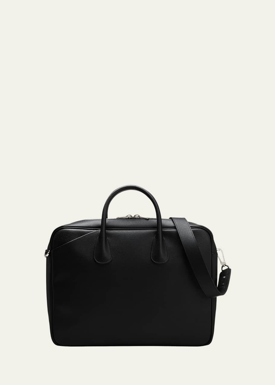 Image 1 of 1: Men's My Logo Pebble Leather Briefcase