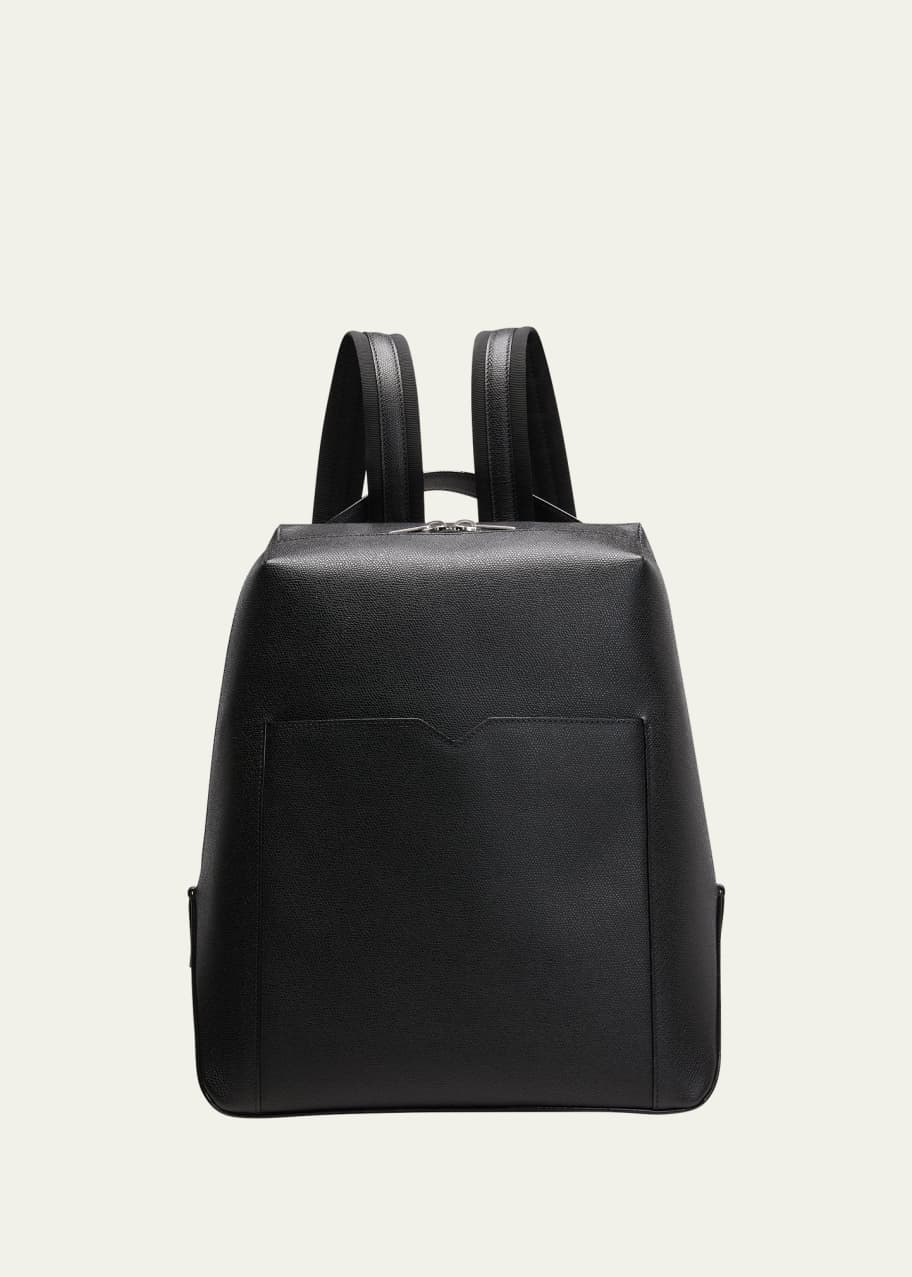 black faux leather backpack mens Luxury Quilted Italian Garda Chrome Finished Accessories Nappa Leather Backpack With Zip