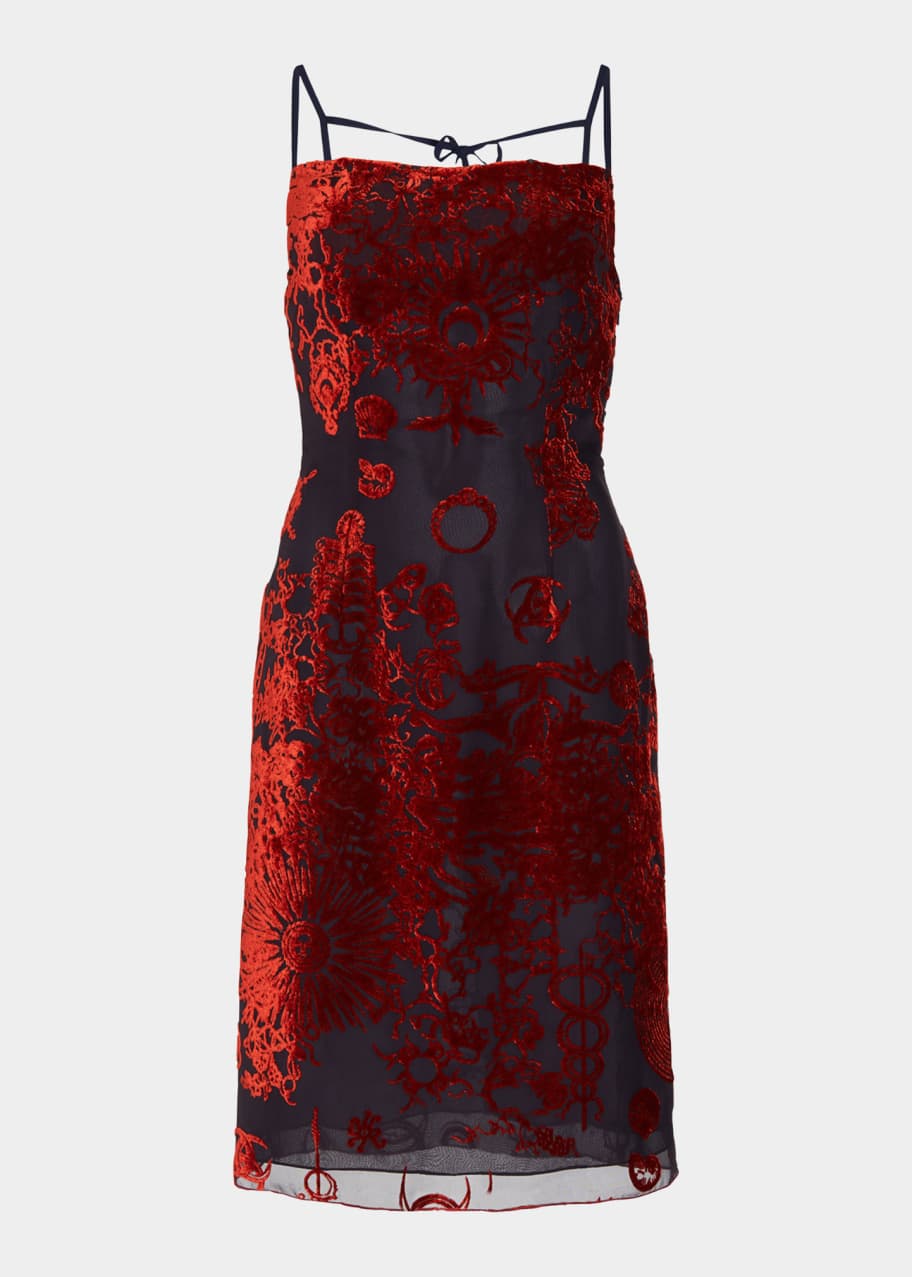 marine serre red dress Marine Serre Jersey Jacquard Towel Mini Dress in Red