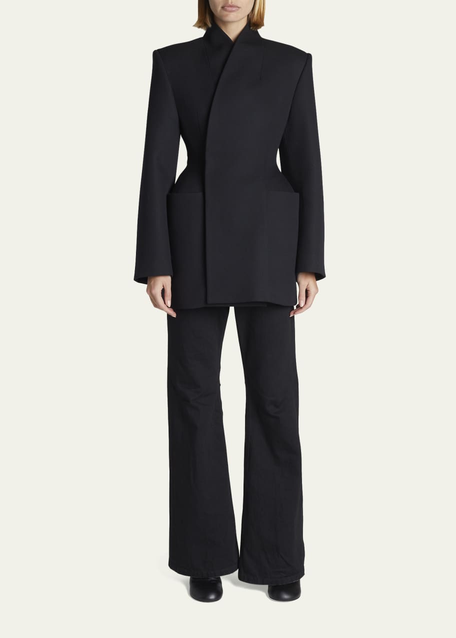 ジャケット BALENCIAGA HOURGLASS JACKET FLUID BARATHEA Balenciaga Barathea Hourglass Jacket - Bergdorf Goodman