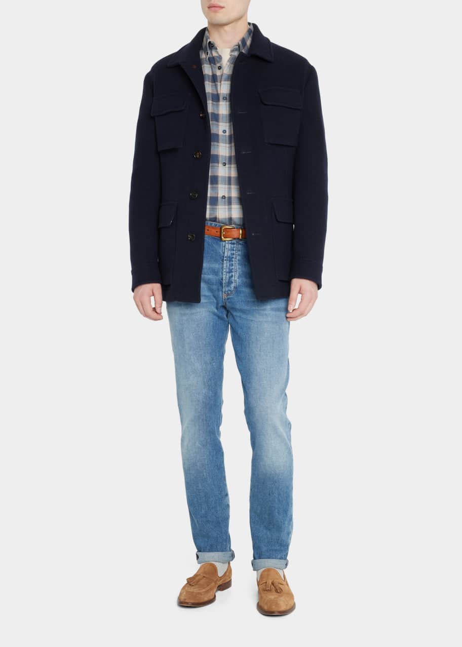 Brunello Cucinelli Men's Double-Face Wool Safari Jacket - Bergdorf