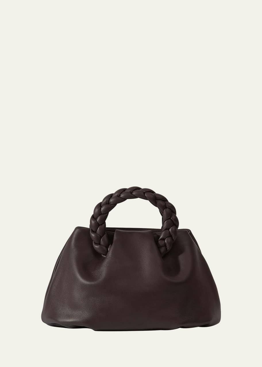Bombon Medium Braided Leather Top-Handle Bag