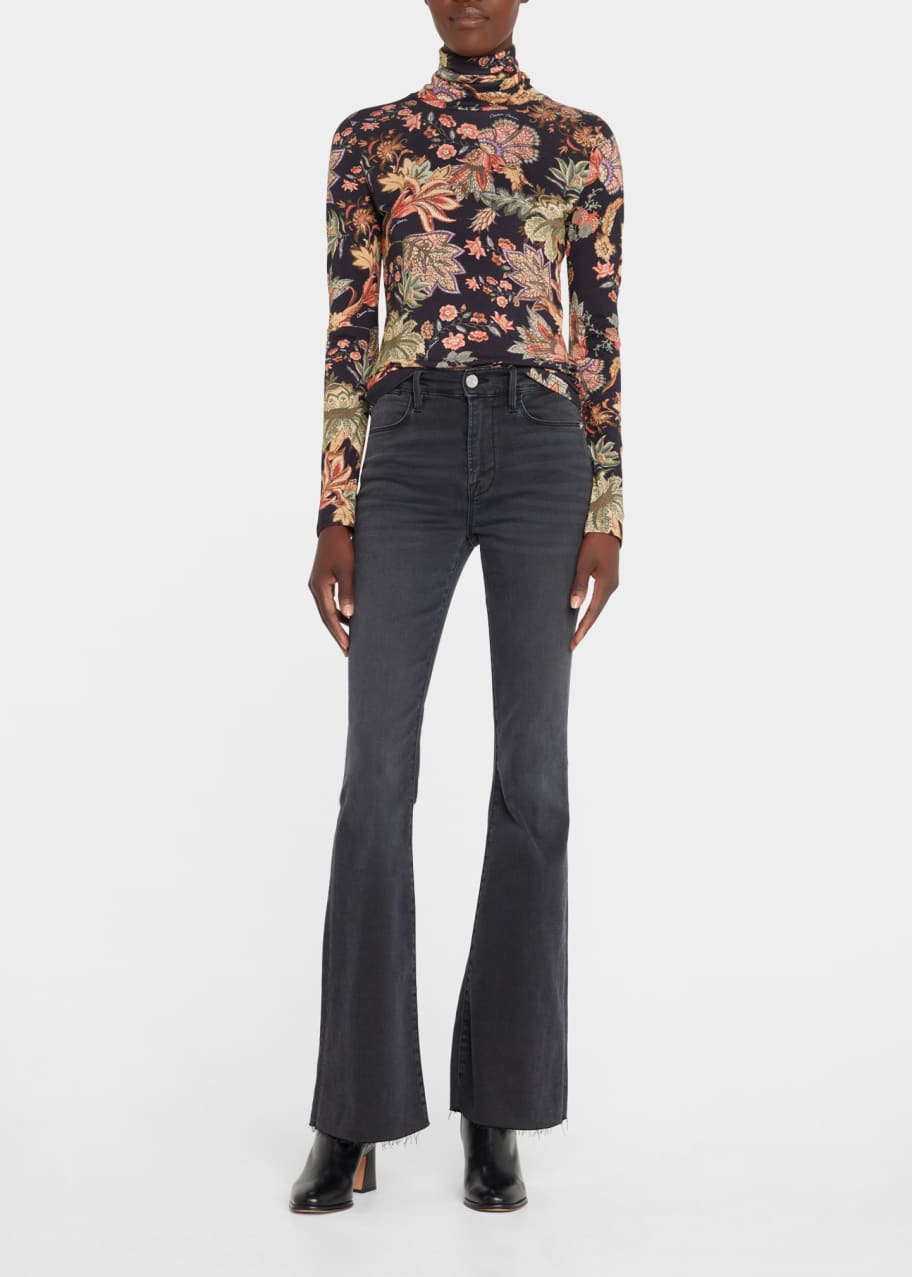 Image 1 of 1: Piper Printed Cotton Turtleneck Top