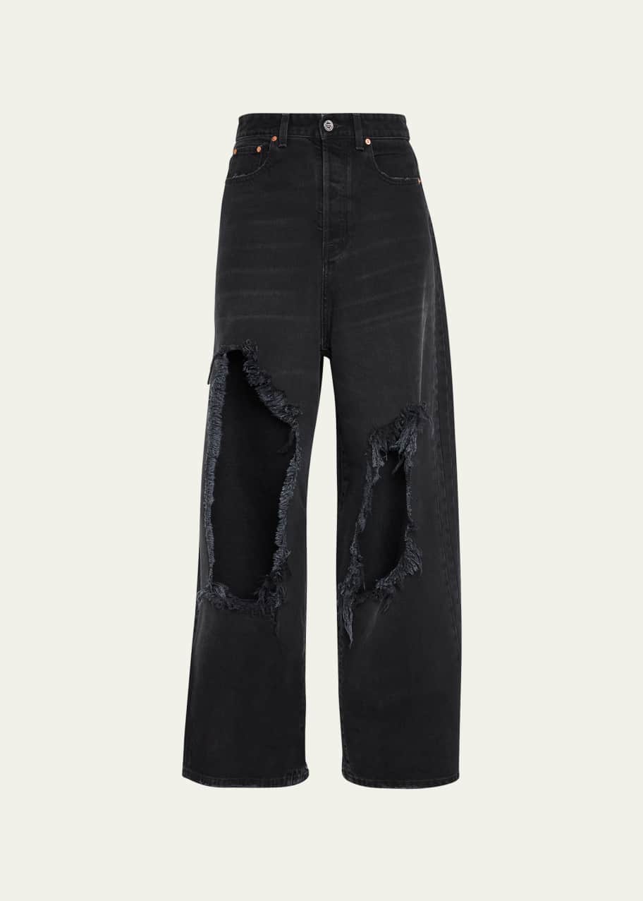 Vetements Men's Destroyed Wide-Leg Jeans - Bergdorf Goodman