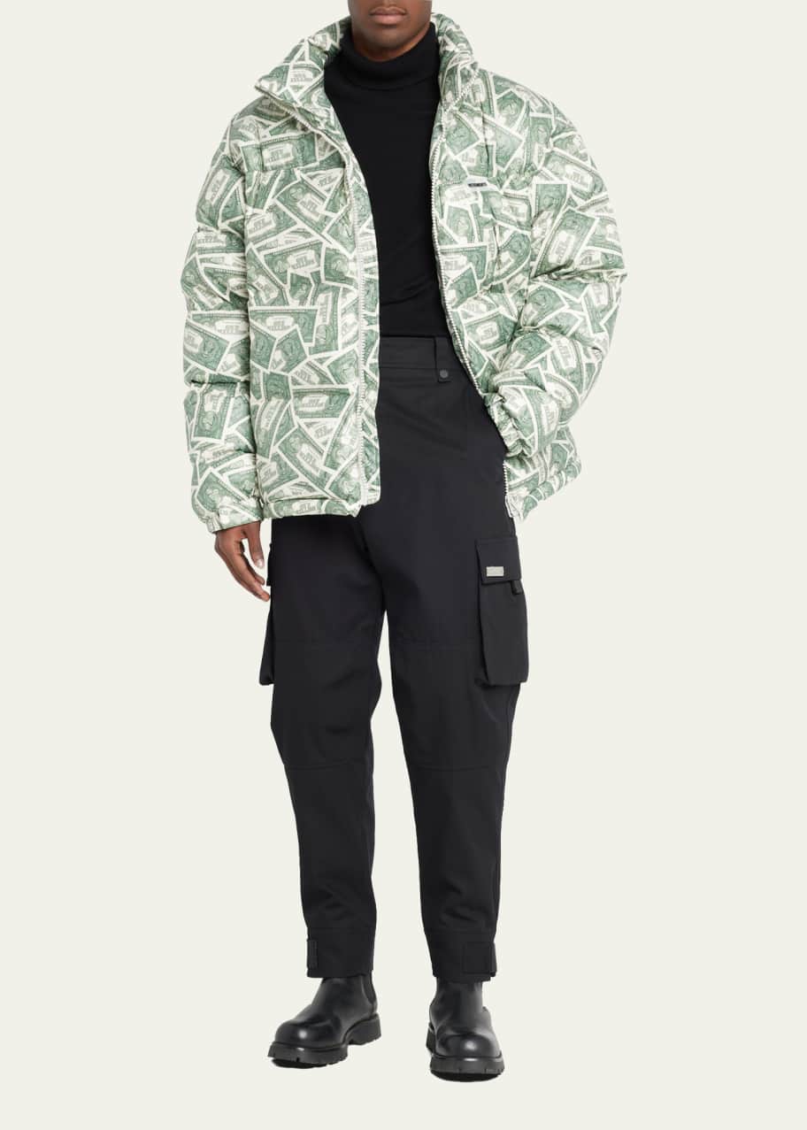 Money clothing puffer jacket shop