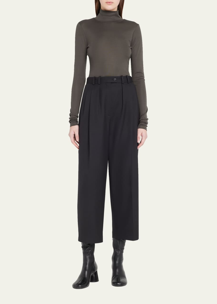 Lemaire Second Skin High Neck Top in Ash Black | FWRD