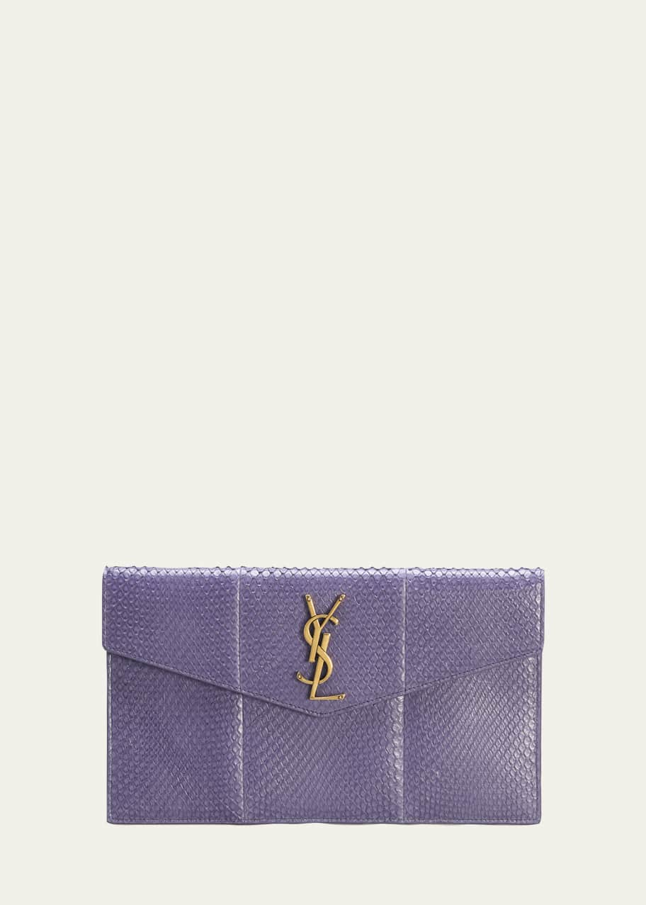 Saint Laurent Uptown YSL Python Pouch Clutch Bag