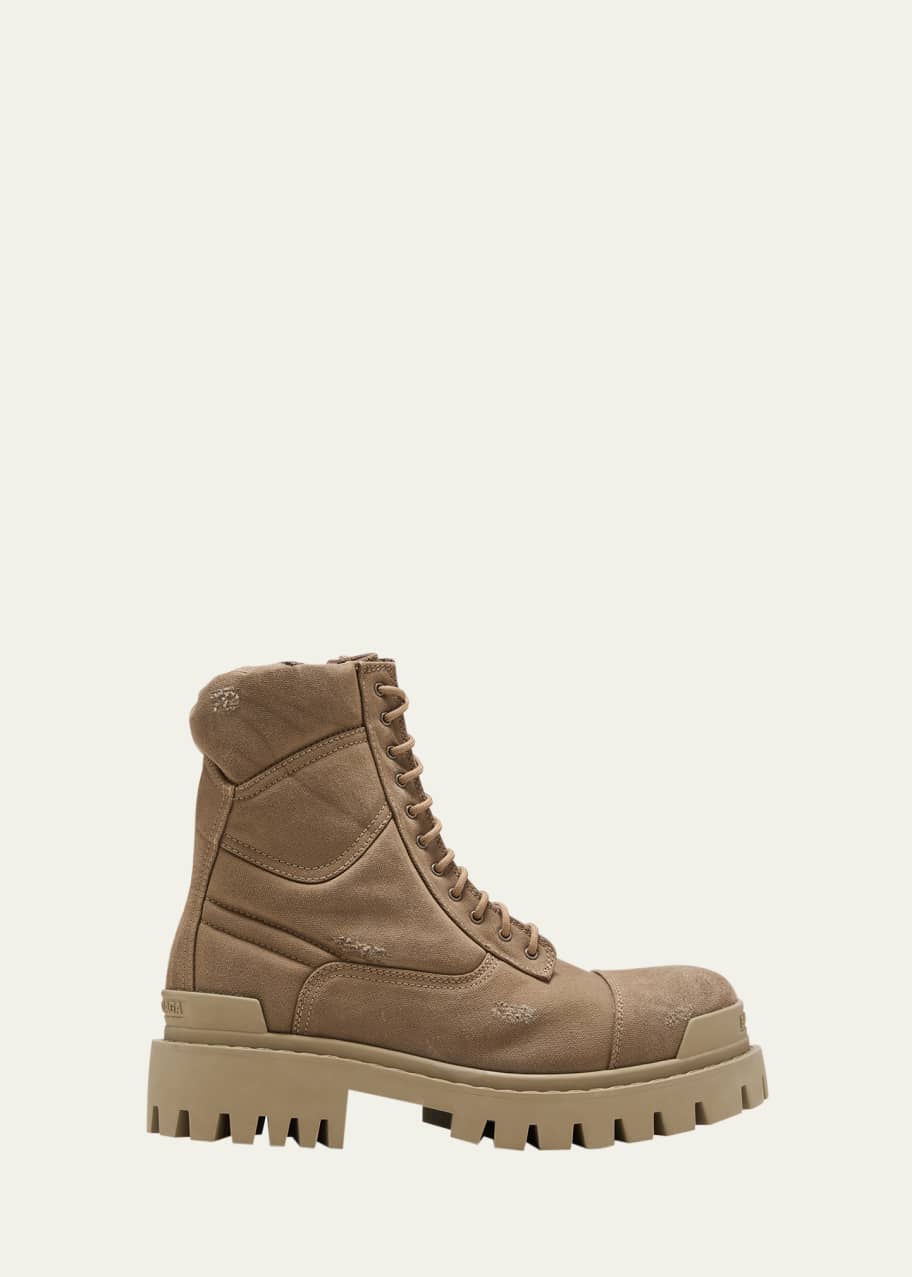 Lace up canvas boots deals