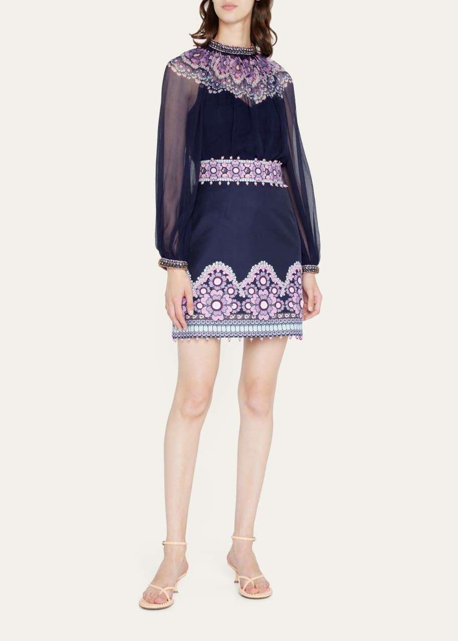 Zimmermann Celestial Floral Beaded Mini A-Line Skirt - Bergdorf Goodman