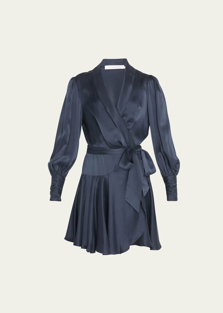 chinese dress ladies Women's Print Wrap Dress Long Sleeve Mini Ruffle main image 0