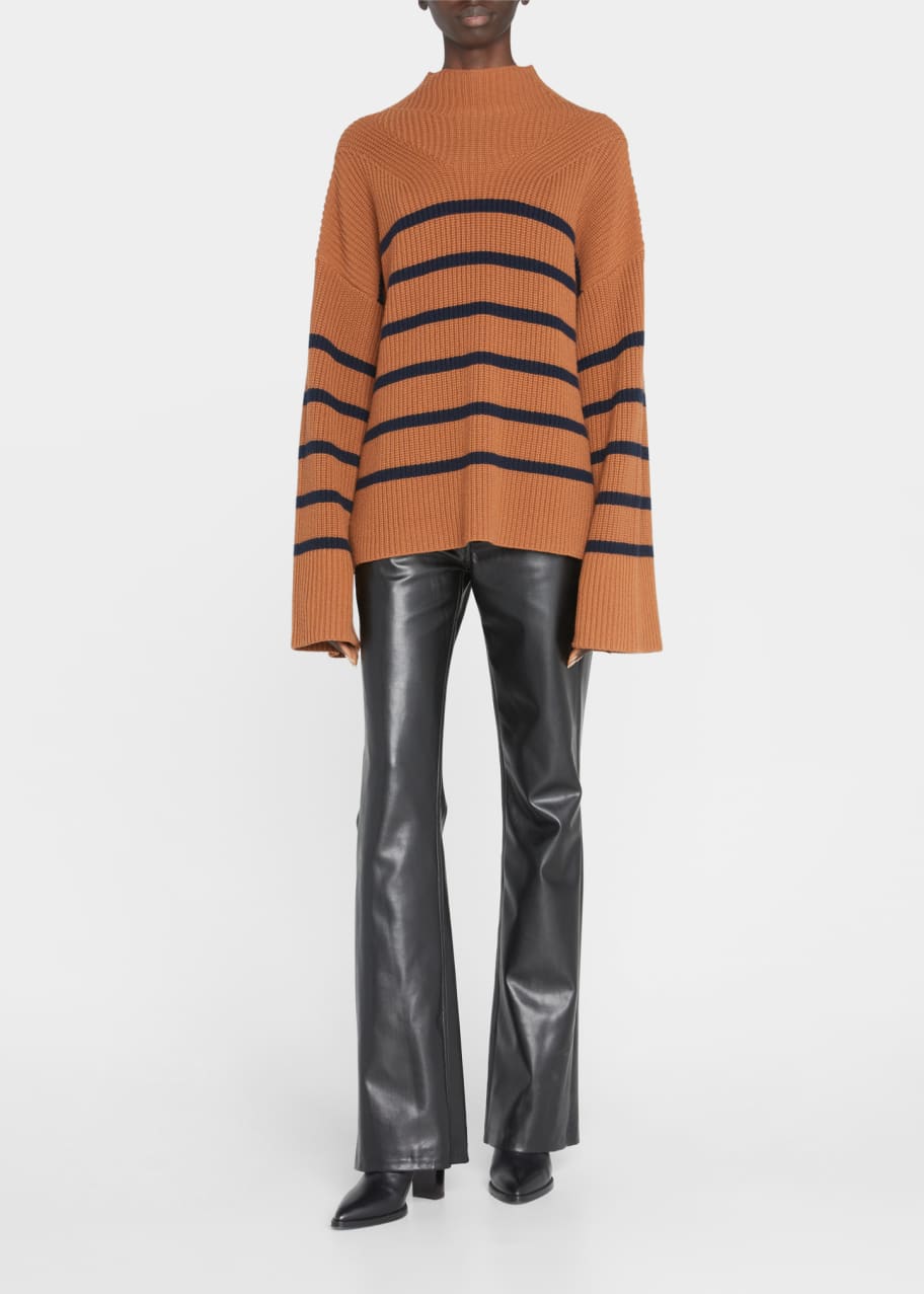 A.L.C. Louise Striped Merino Wool Mock Neck Sweater Bergdorf Goodman