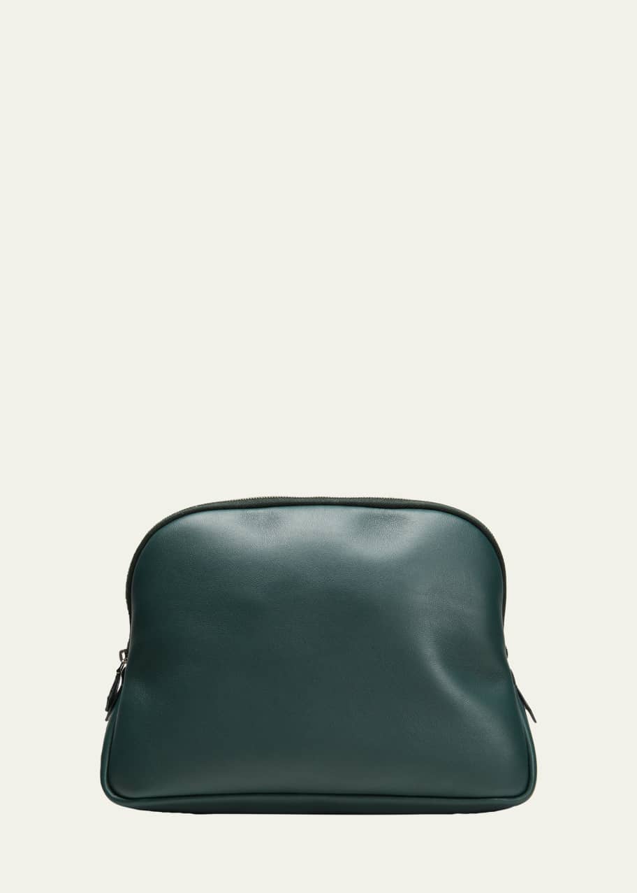 Large Pouch Cosmetic Bag in Leather