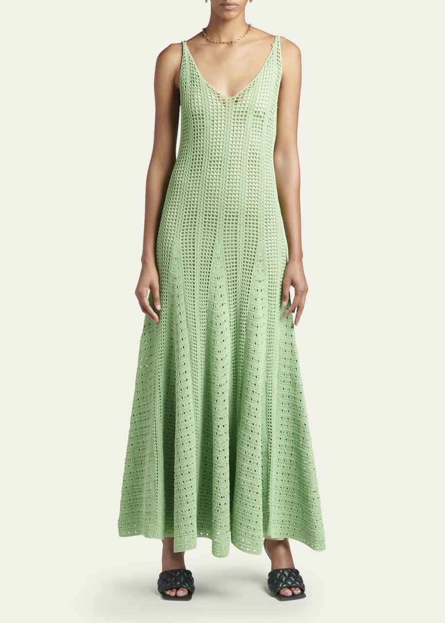 Bottega Veneta Crochet Fit-&-Flare Dress - Bergdorf Goodman