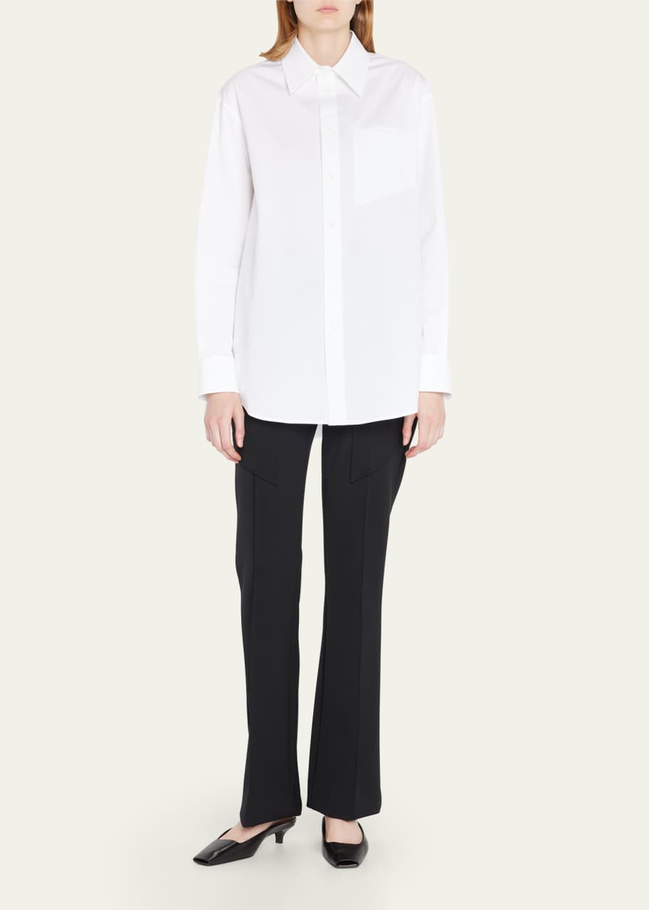 Image 1 of 1: Poplin Stretch Collared Shirt