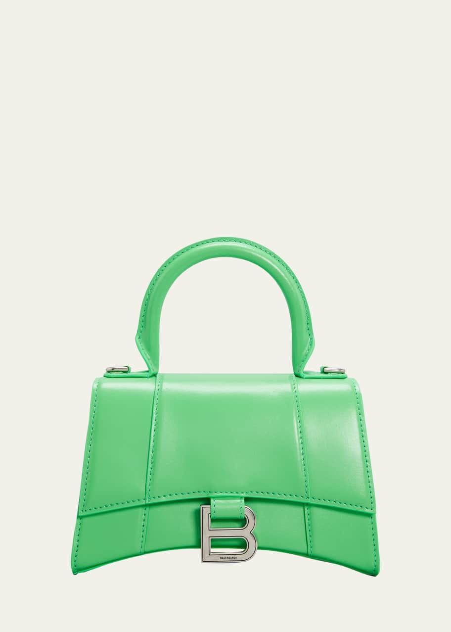 Balenciaga Hourglass XS Shiny Leather Top-Handle Bag - Bergdorf