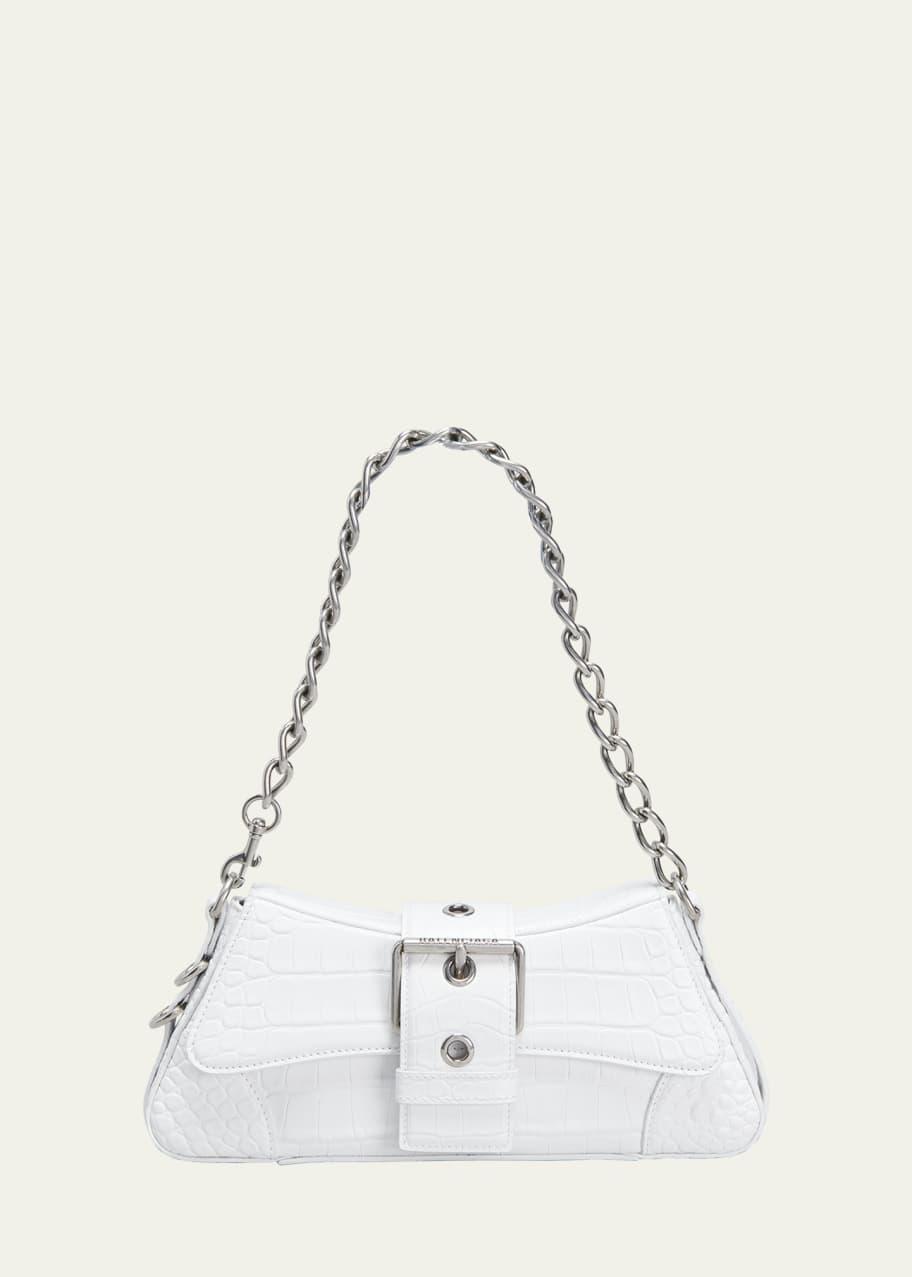 Image 1 of 1: Lindsay Small Croc-Embossed Shoulder Bag