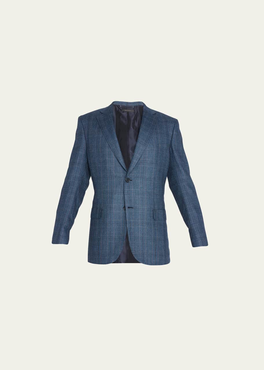 Brioni Men's Glen Check Wool-Silk Sport Coat - Bergdorf Goodman
