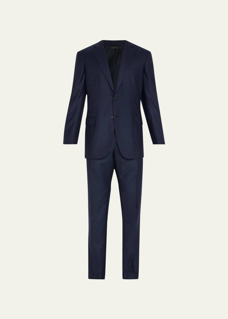 Image 1 of 1: Men's Mouline Twill Wool Suit