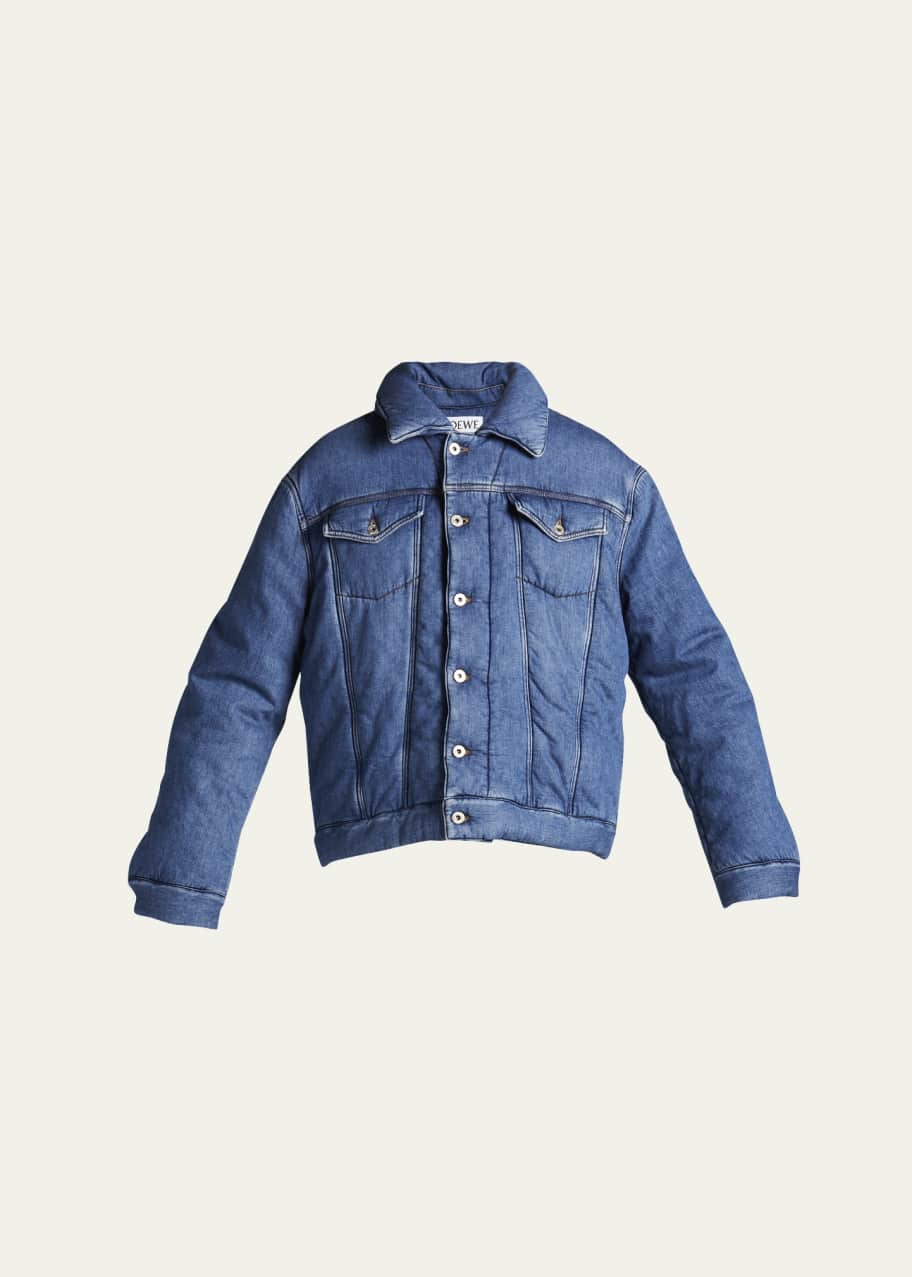 Padded denim jacket mens on sale