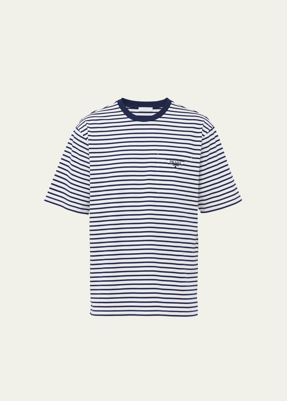 Prada Men's Striped Cotton T-Shirt - Bergdorf Goodman