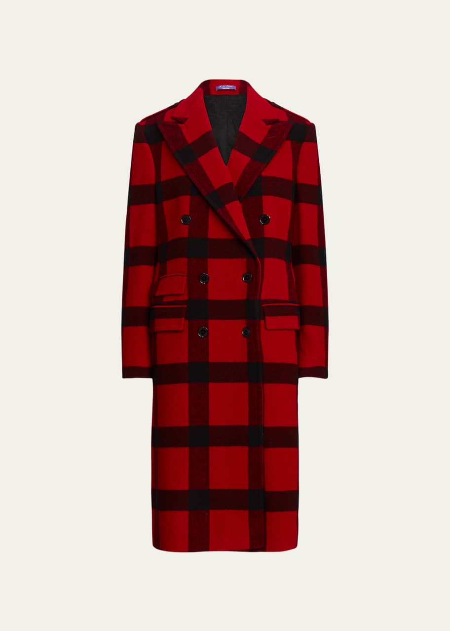 Ralph lauren plaid trench coat hot sale