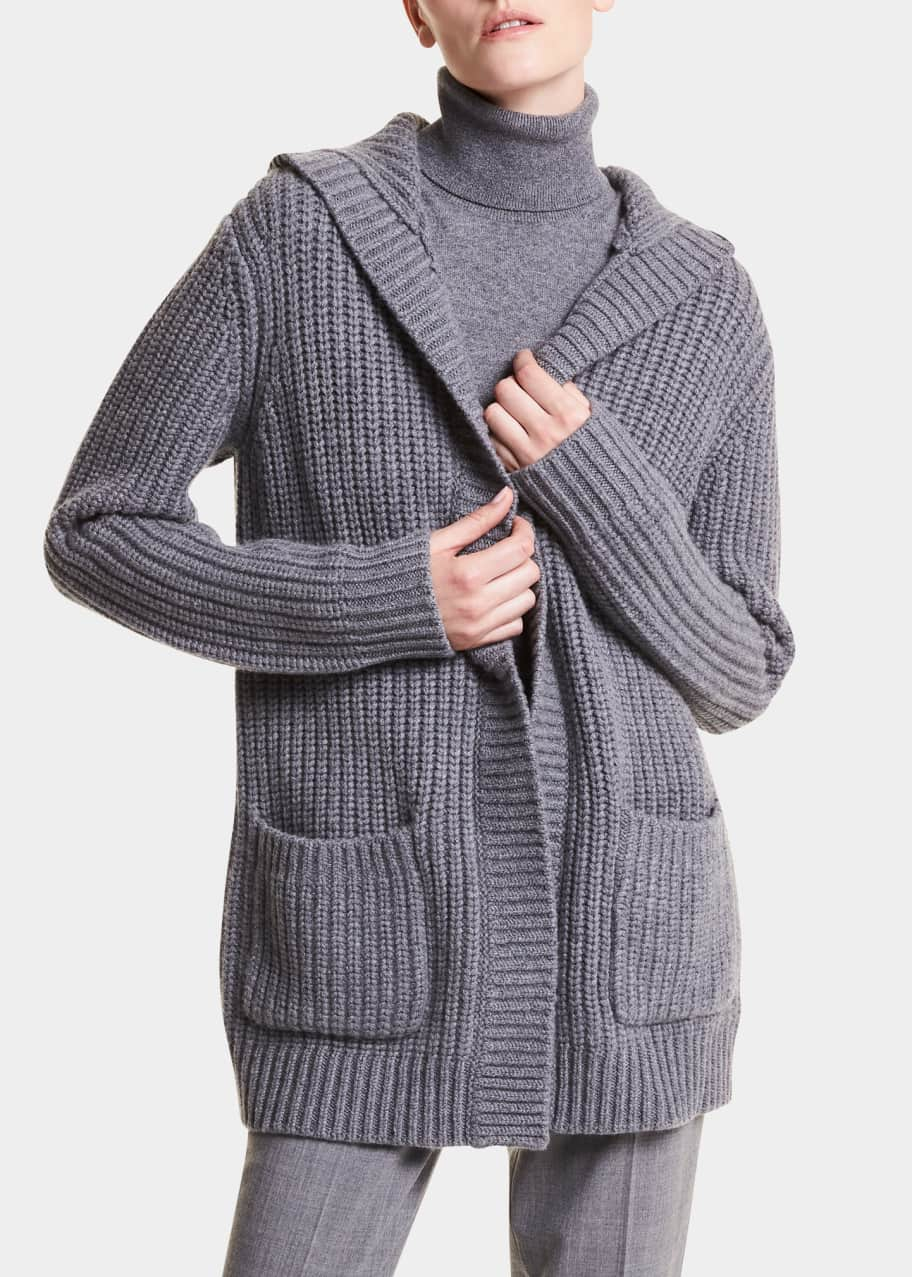 Michael Kors Collection Shaker Hooded Cashmere Cardigan - Bergdorf Goodman