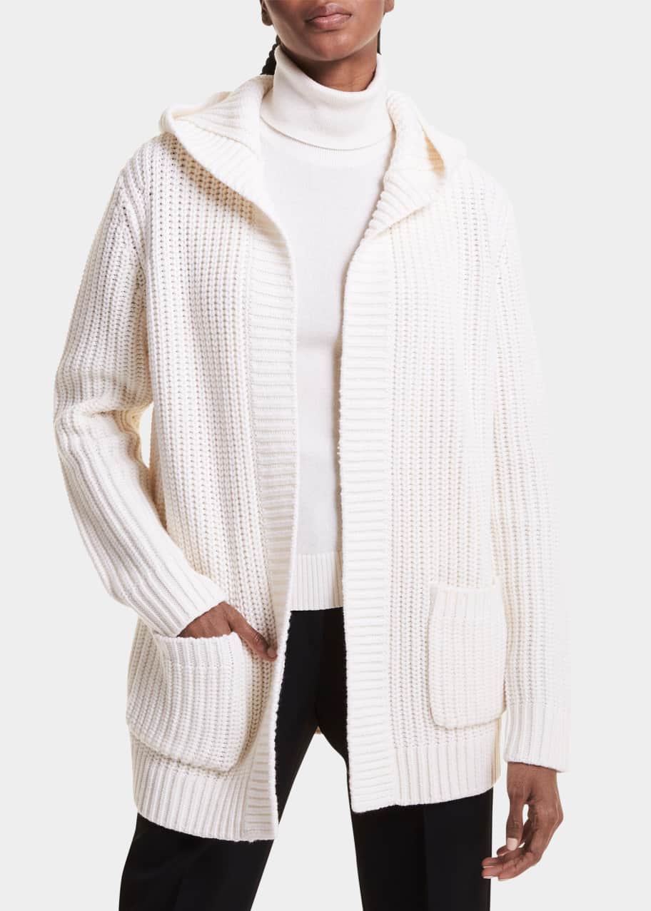 Michael Kors Collection Shaker Hooded Cashmere Cardigan Bergdorf Goodman