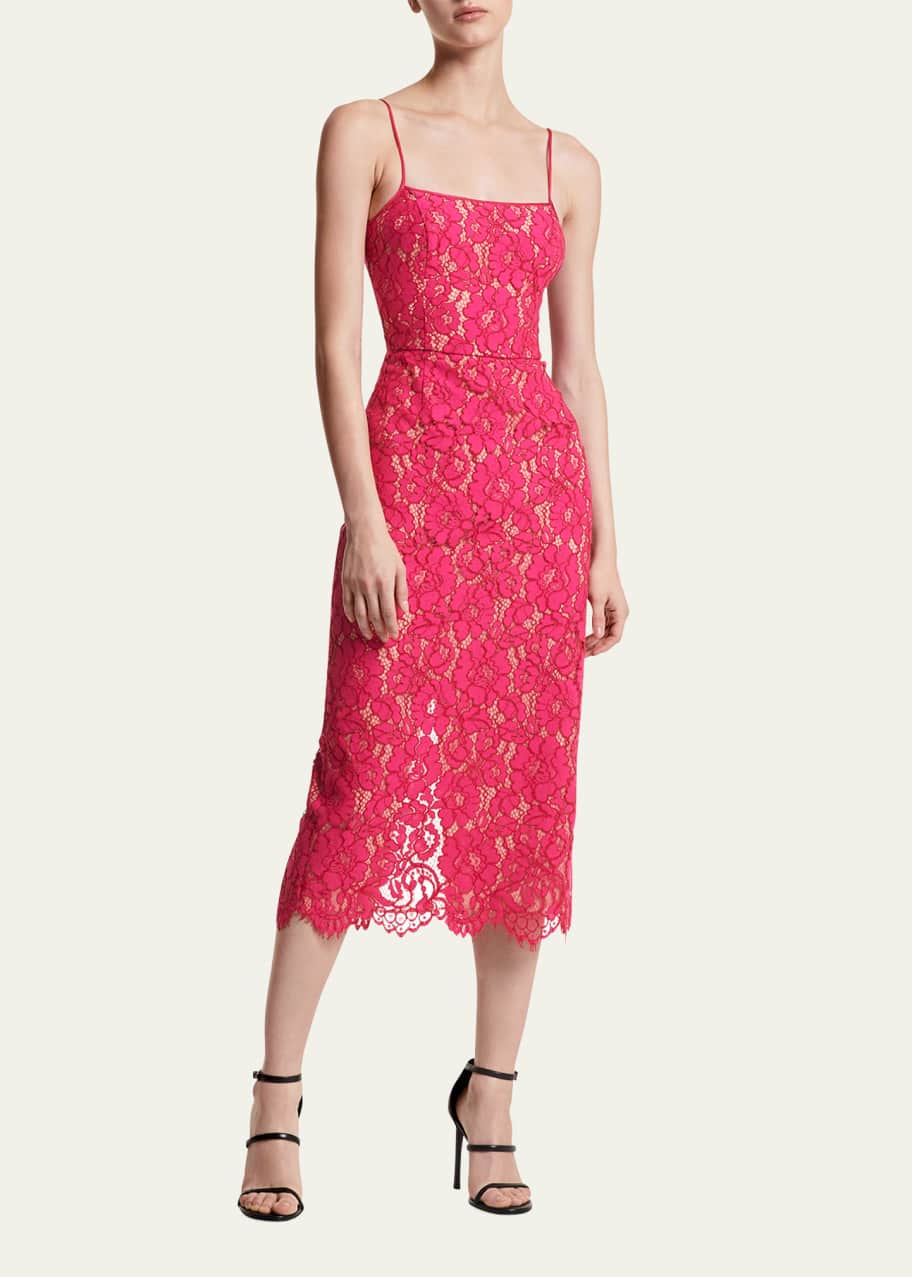 Michael kors pink lace dress on sale