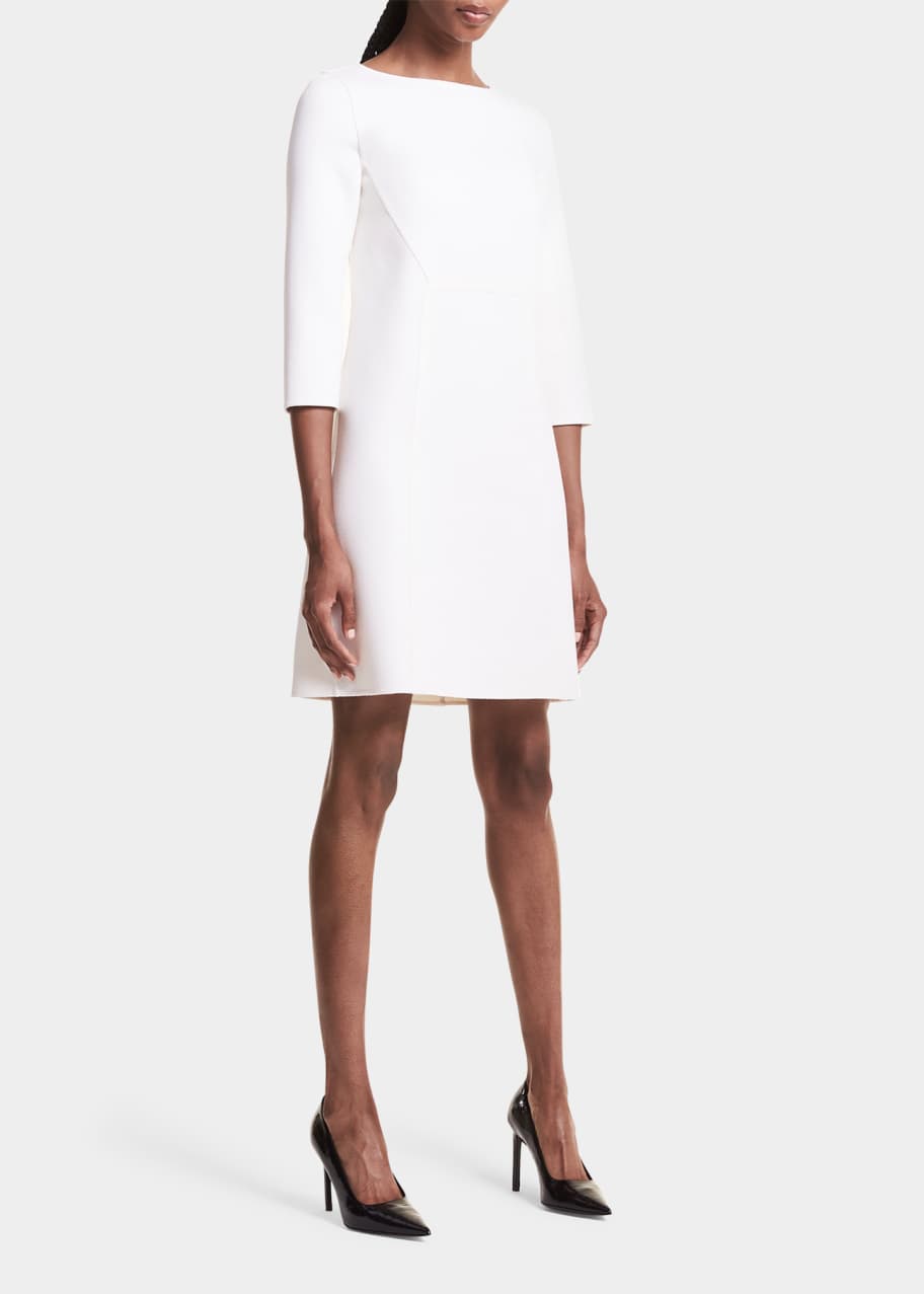 Michael Kors Collection Three-Quarter Sleeve Wool H-Line Shift Dress -  Bergdorf Goodman
