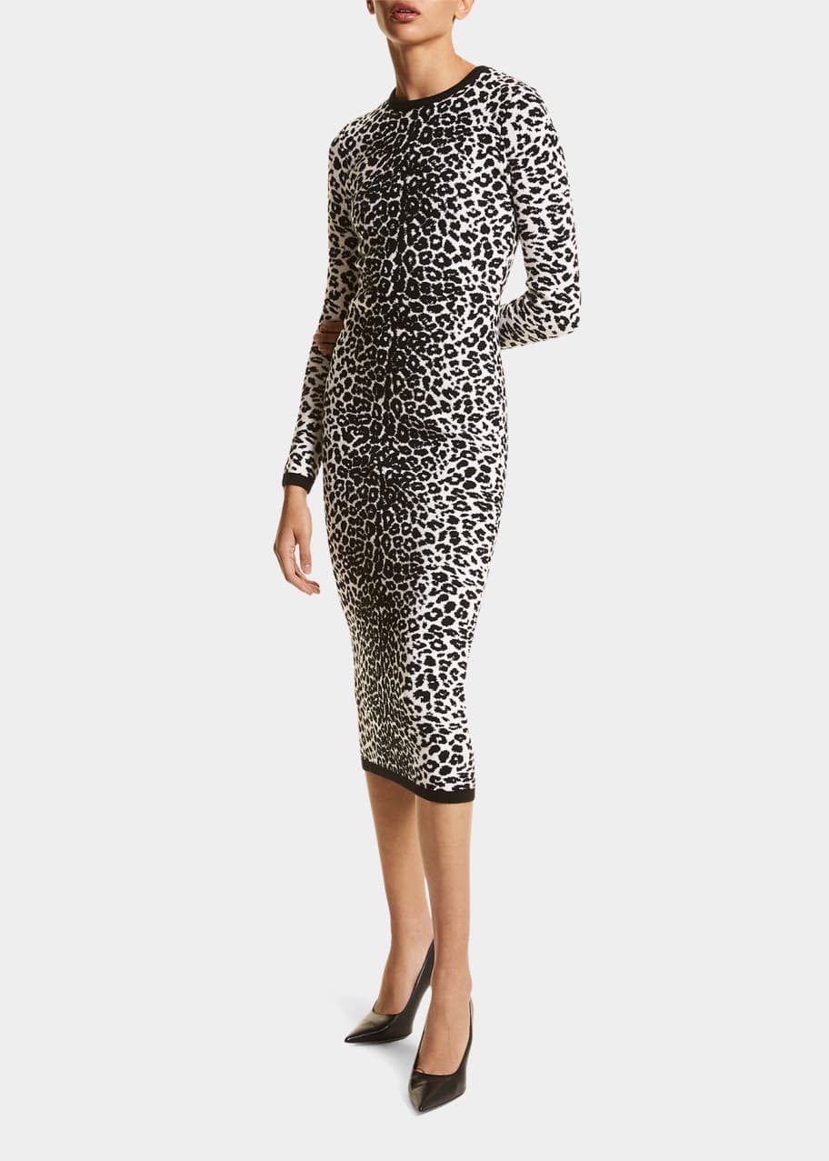 Michael Kors Collection Leopard Jacquard Body-Con Cashmere Midi Dress -  Bergdorf Goodman