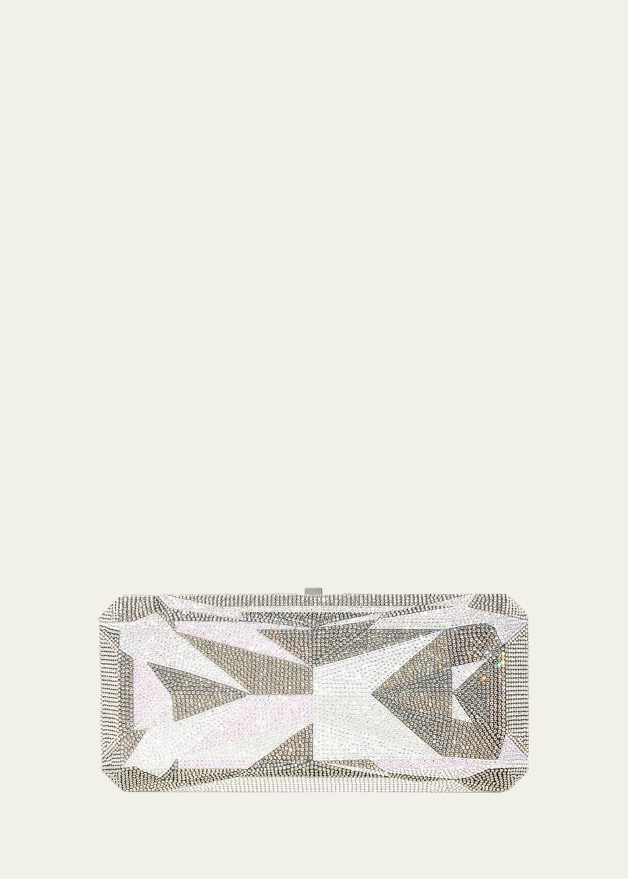 Image 1 of 1: Rectangle Radiant Crystal Slim Clutch Bag