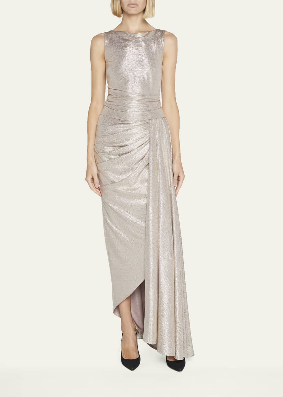 Talbot Runhof Mirrorball Draped High-Low Gown - Bergdorf Goodman