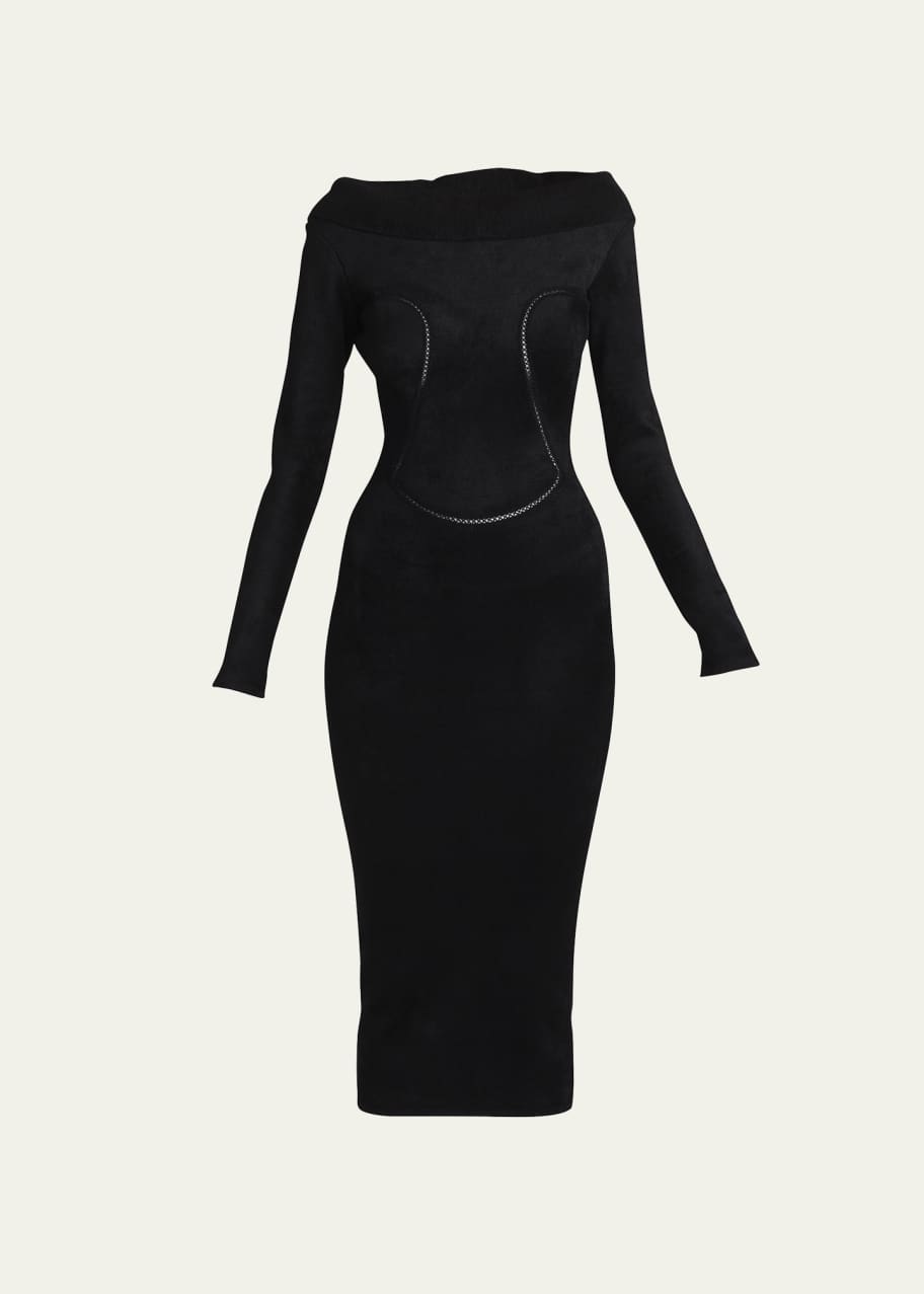 open lace back dress Zapaka Women Sparkly Black Velvet A Line Long Evening Dress Off The Shoulder Holiday Party Dress, Black / US10 main image 1