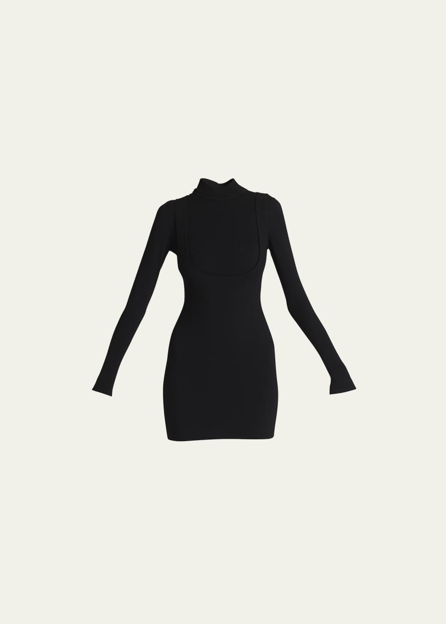 ALAIA Layered Turtleneck Mini Bodycon Dress - Bergdorf Goodman