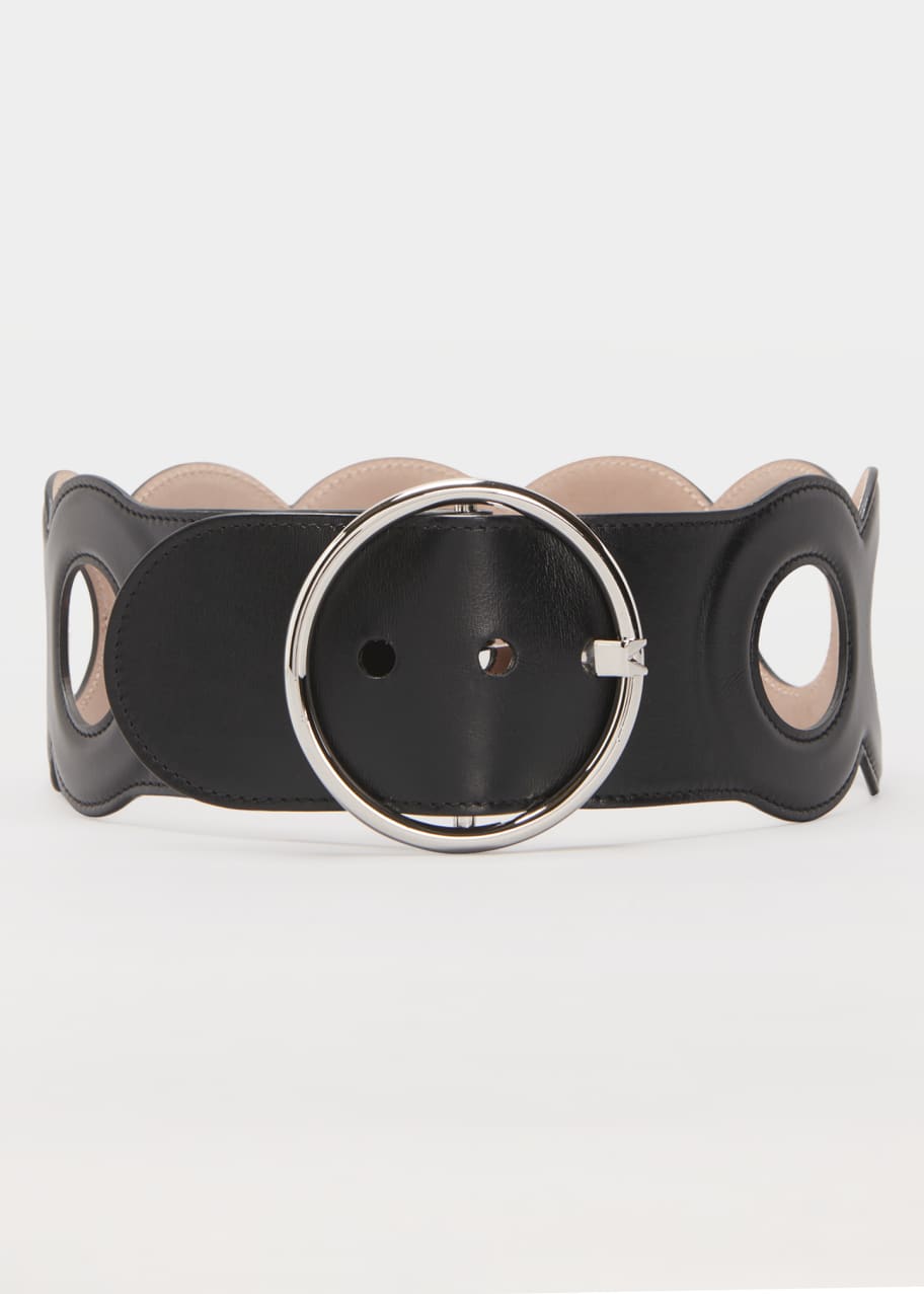 ALAIA Leather Circle Cut-Out Belt