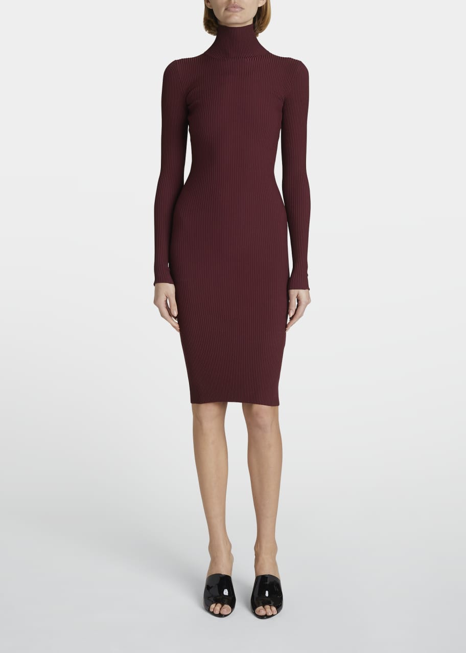 fitted lace wedding dress 3/piece] Ribbed Turtle Neck Sleeveless Bodycon Mini Dress – Capella Outlet