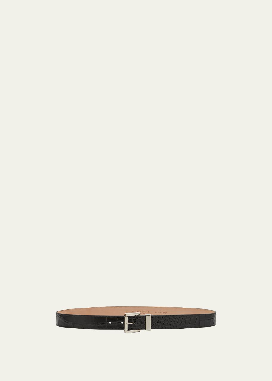 Michael Kors Collection Leather Belt w/ Square Roller Buckle  display picture 1