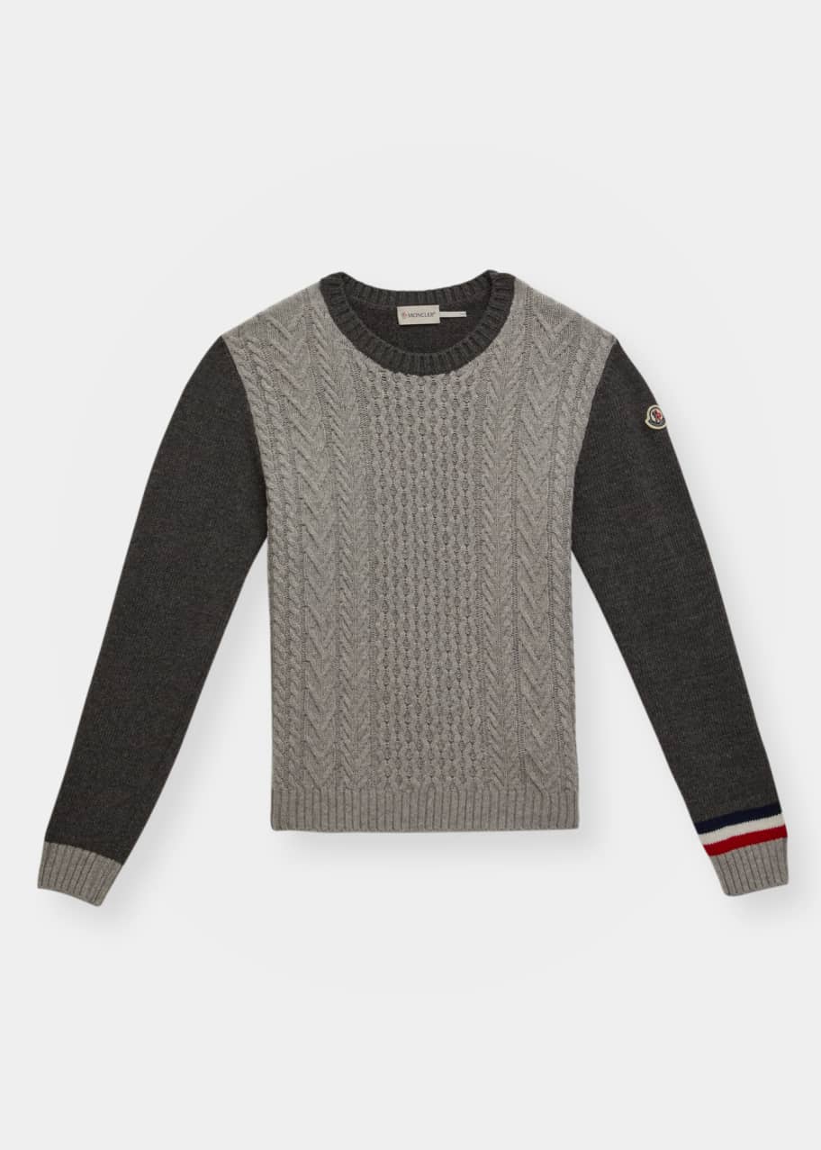 Moncler Boy's Waffle Knit Sweater, Size 8-14 - Bergdorf Goodman
