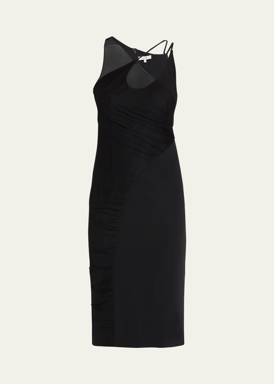 metallic dress one shoulder Metallic One Shoulder Sleeveless Pleated Evening Dress Bronze / L