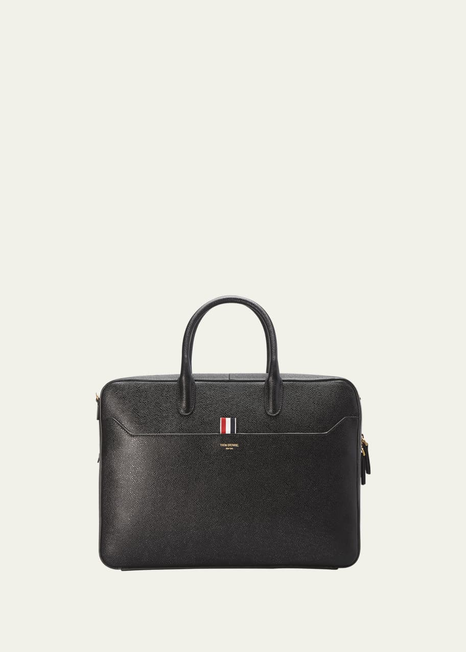 Thom Browne Men's Pebble Leather Business Briefcase Bag Bergdorf Goodman